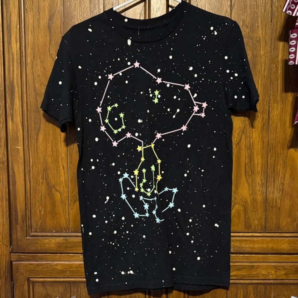 Peanuts Black and White Speckled T-Shirt